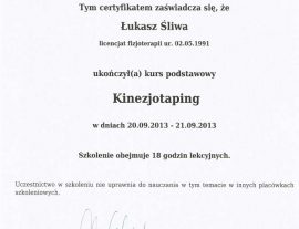 Kinezjotaping – Łukasz Śliwa
