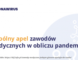 Apel środowisk medycznych do pacjentów